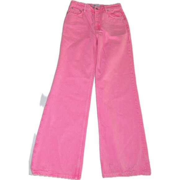 ZARA Wide Leg Boogie Jeans High Waist Full Length 26 4 NWT - Picture 2 of 9
